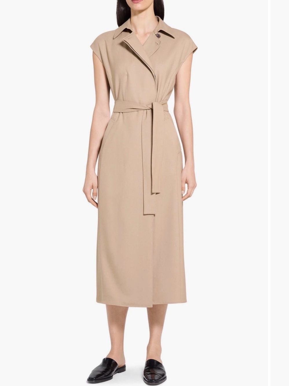 Theory Dolman Sleeve
Trench Coat Midi Dress size Large